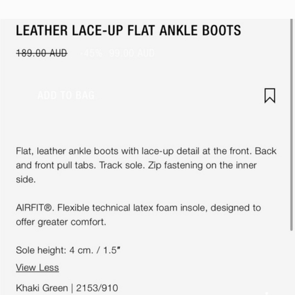 NWT leather lace up flat ankle boots - Picture 9 of 9